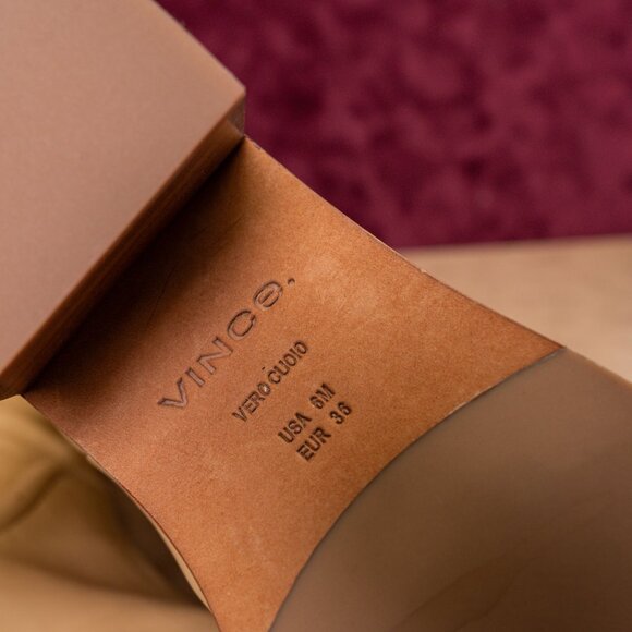 Vince Women Fabien Banana Leather Slip-on Fashion Round Tall Boots sz 6 - Picture 9 of 9